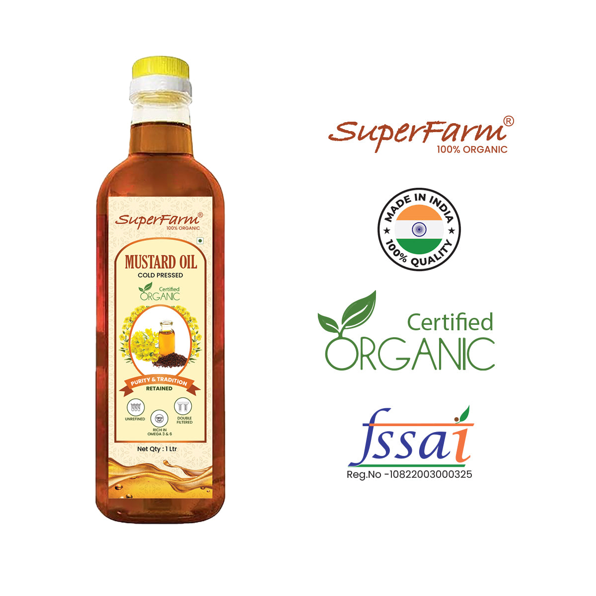 Superfarm Organic Cold Pressed Mustard Oil